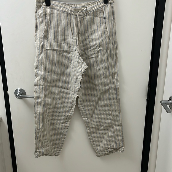 J Jill linen strip bottoms M - Picture 1 of 3